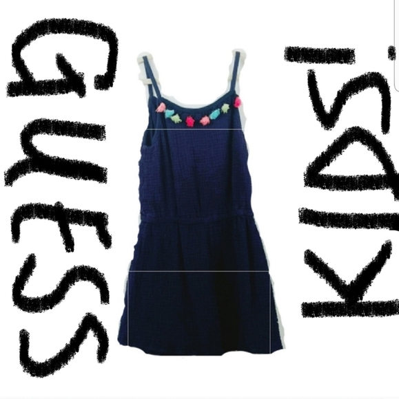 GUESS Navy Blue Romper w Tassels - Picture 1 of 6
